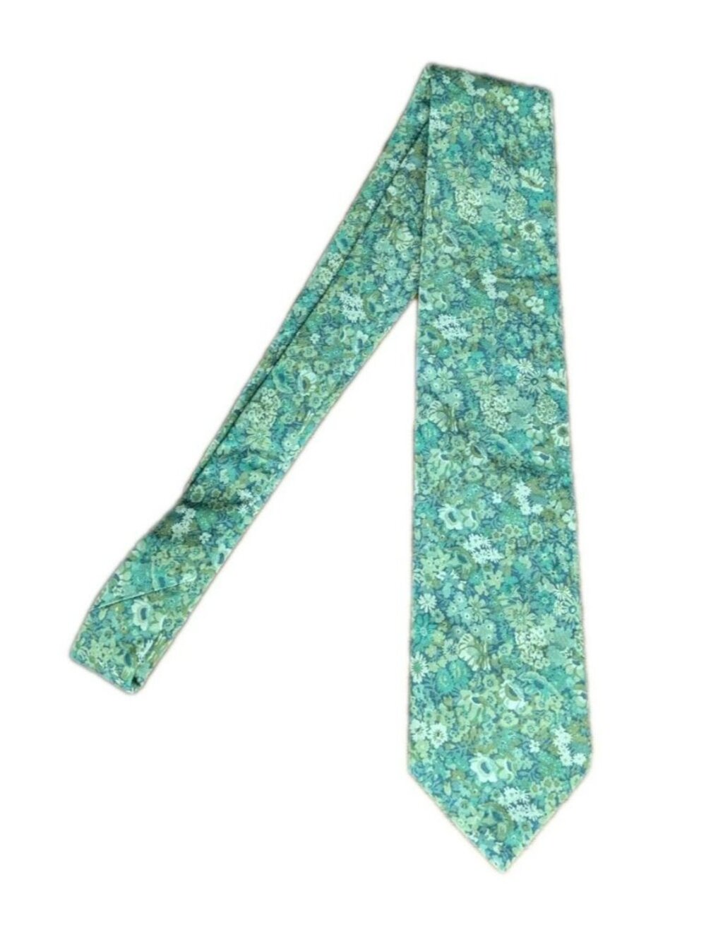 Bonobos Green Floral Liberty Fabric 100% Cotton Necktie Tie Made In USA